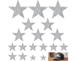 Pack of 18 Strijkplaten - 2/4/6/8 cm - Strijkplaten voor Textiel - Sterren - Strijkpatronen voor Jeans - Rugzakken - Hoeden - Reparatie Decoratie