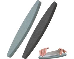 Wetsteen set voor messen en tuingereedschap - korrel 180 en 240 - slijpsteen voor zeis, tuinschaar en bijl - 2 stuks - siliciumcarbide - zwart & blauw