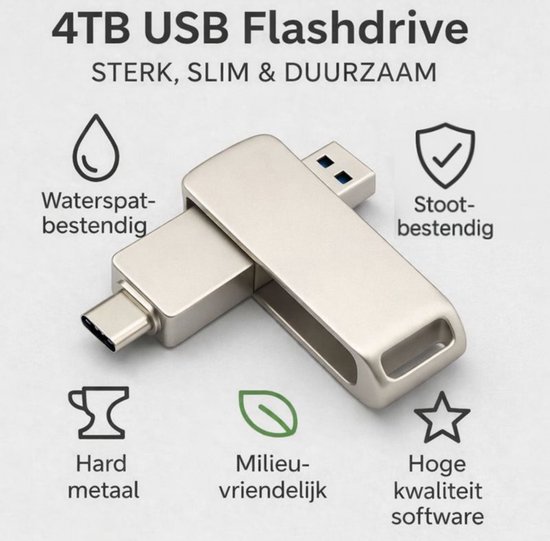 Usb Plug Flashdrive 4TB usb flashdrive 2in 1 | USB-C Stick | externe oplag | Dual ...