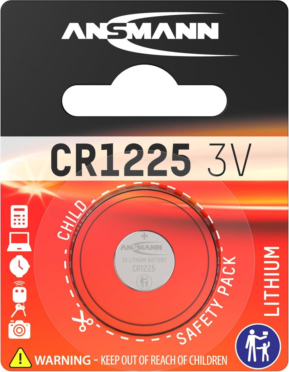 Lithium Knoopcelbatterij CR 1225 - 3 Volt voor diverse elektronica