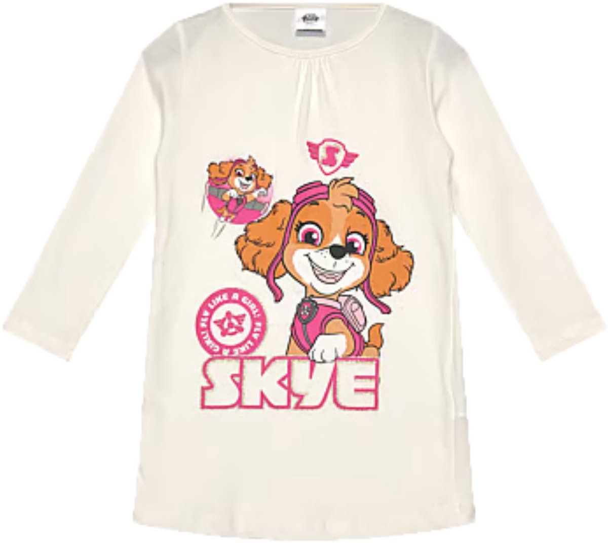 PAW Patrol Nachthemd - Skye - Lange Mouw - Katoen - Off White