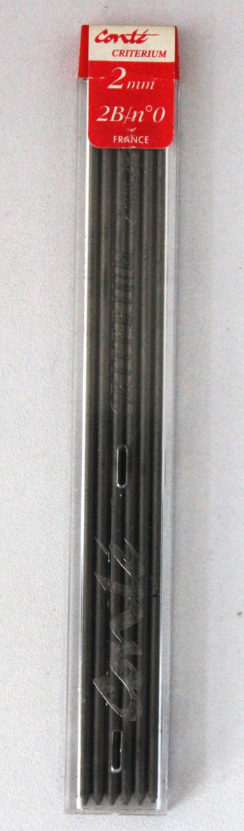 Potloodstift - Grafiet - Criterium Conte - Stift - Potlood - Vulpotlood - Refill - 6 stuks - Diameter Lijndikte 2mm - Harheid 2B - Lengte 115mm - 7550 - Mines - Leads - Kleur Zwart