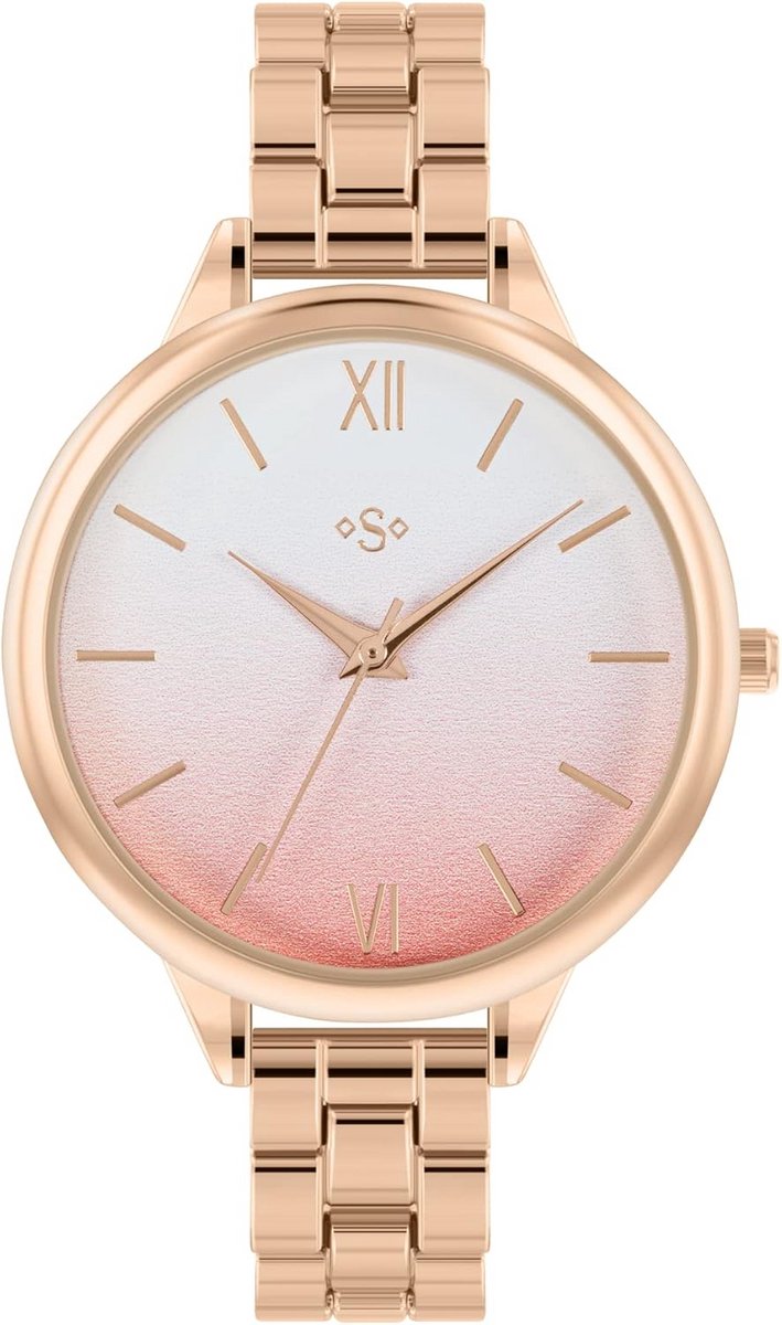 Dames Analoog Quartz Horloge Roségoud Kleur met Metalen Armband