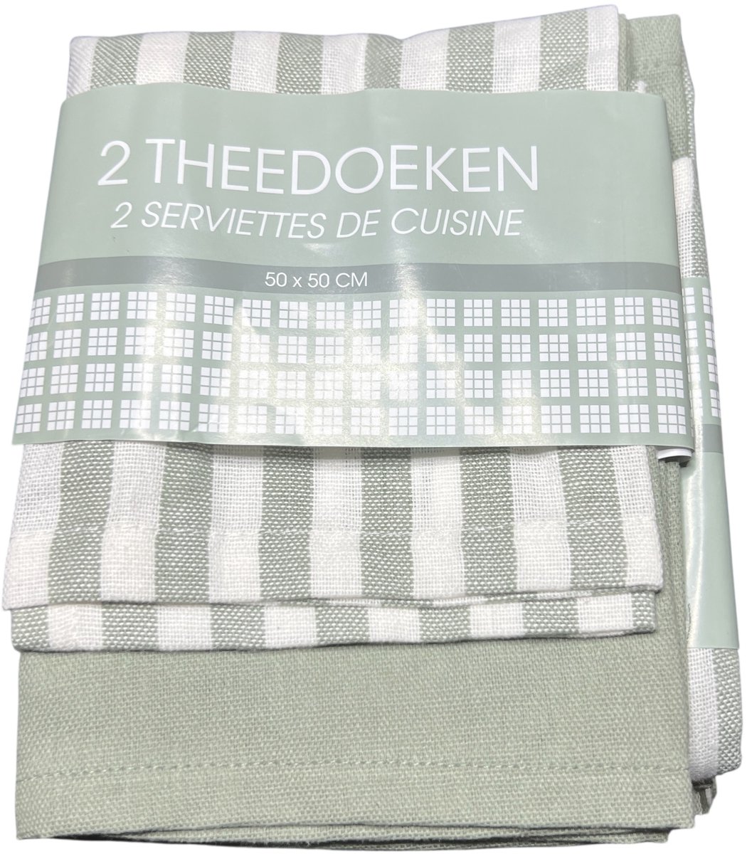 12 x Theedoek 50 cm x 50 cm Grijs 100 % Katoen