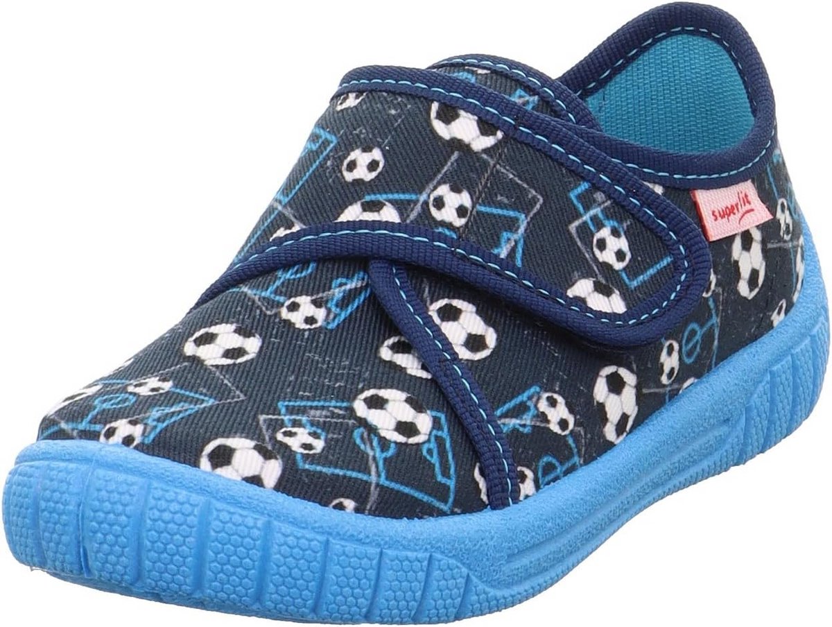Kinderslippers Jongens met Voetbalprint en Klittenbandsluiting voor Binnen