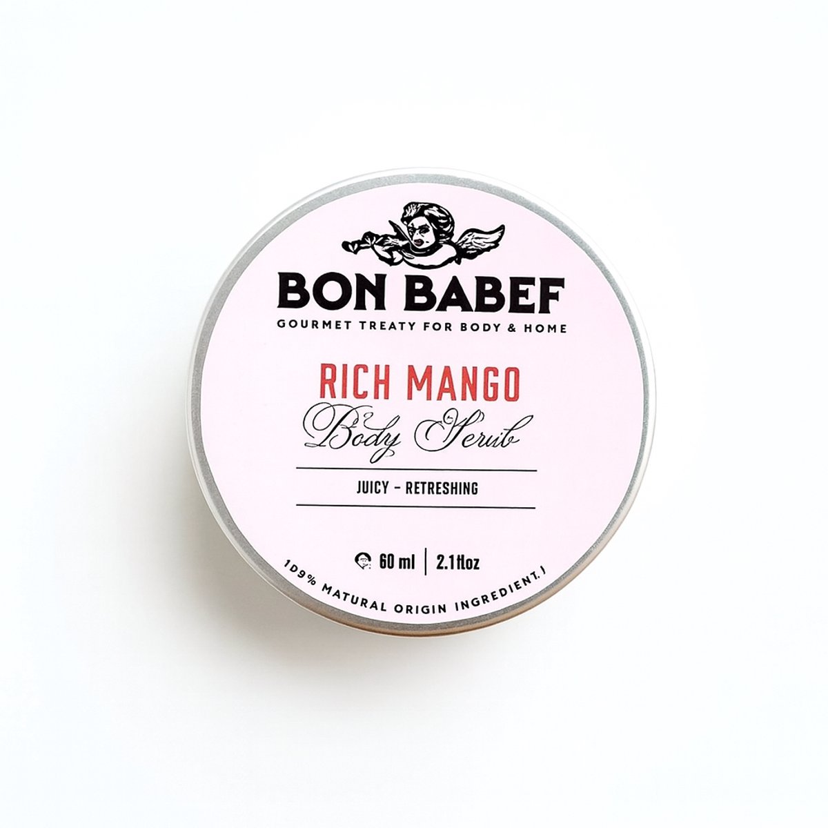 Bon Babef | Body scrub | Lichaamsscrub | Rich Mango | Natuurlijk | Vegan | 60 ml - 75 gr