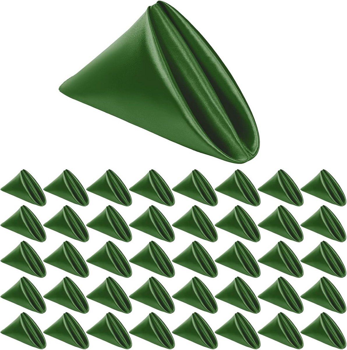 Set van 40 Groene Satijnen Tafelservetten 43x43 cm Wasbaar en Glad