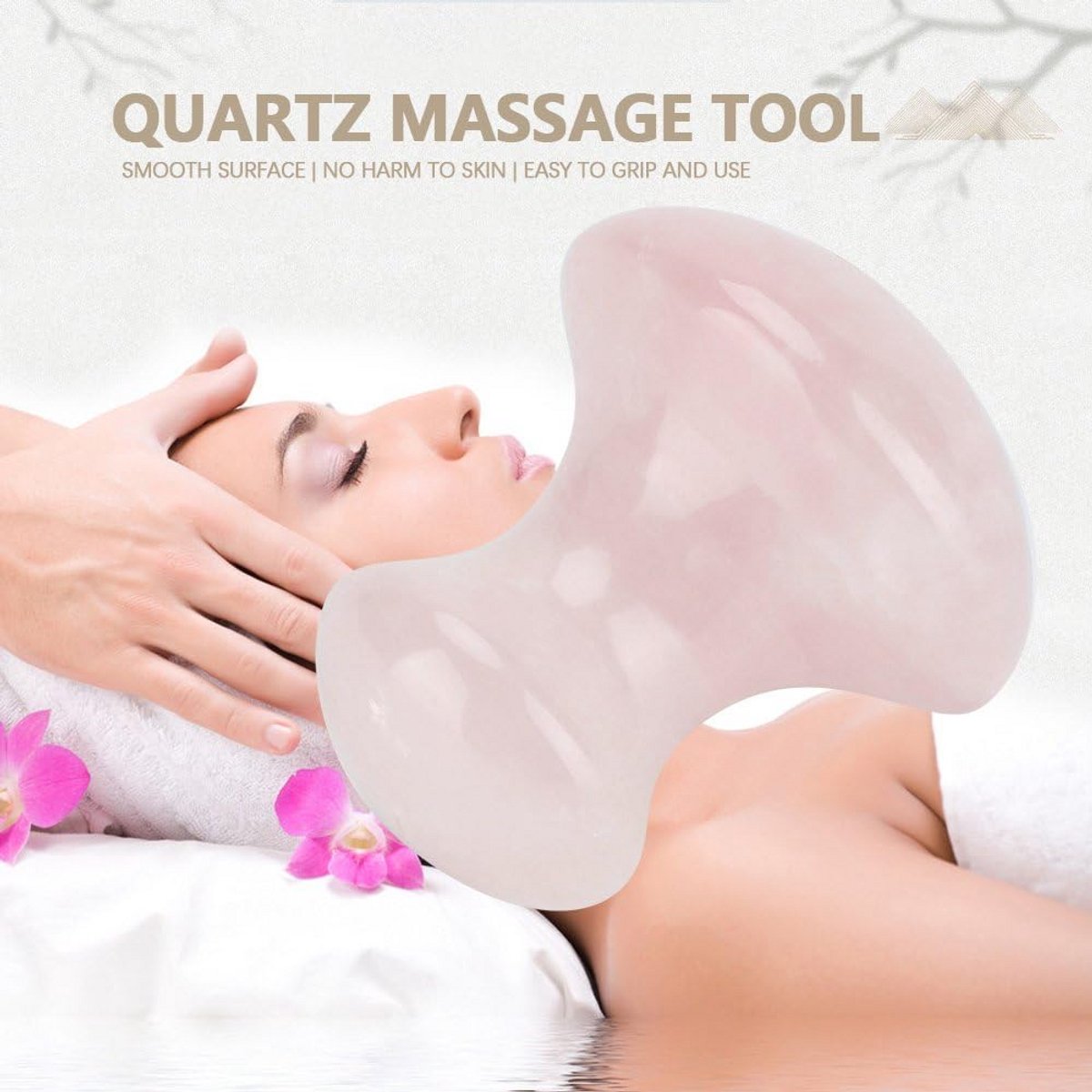 Gua Sha Massagesteen van Rozenkwarts voor Gezicht en Ogen