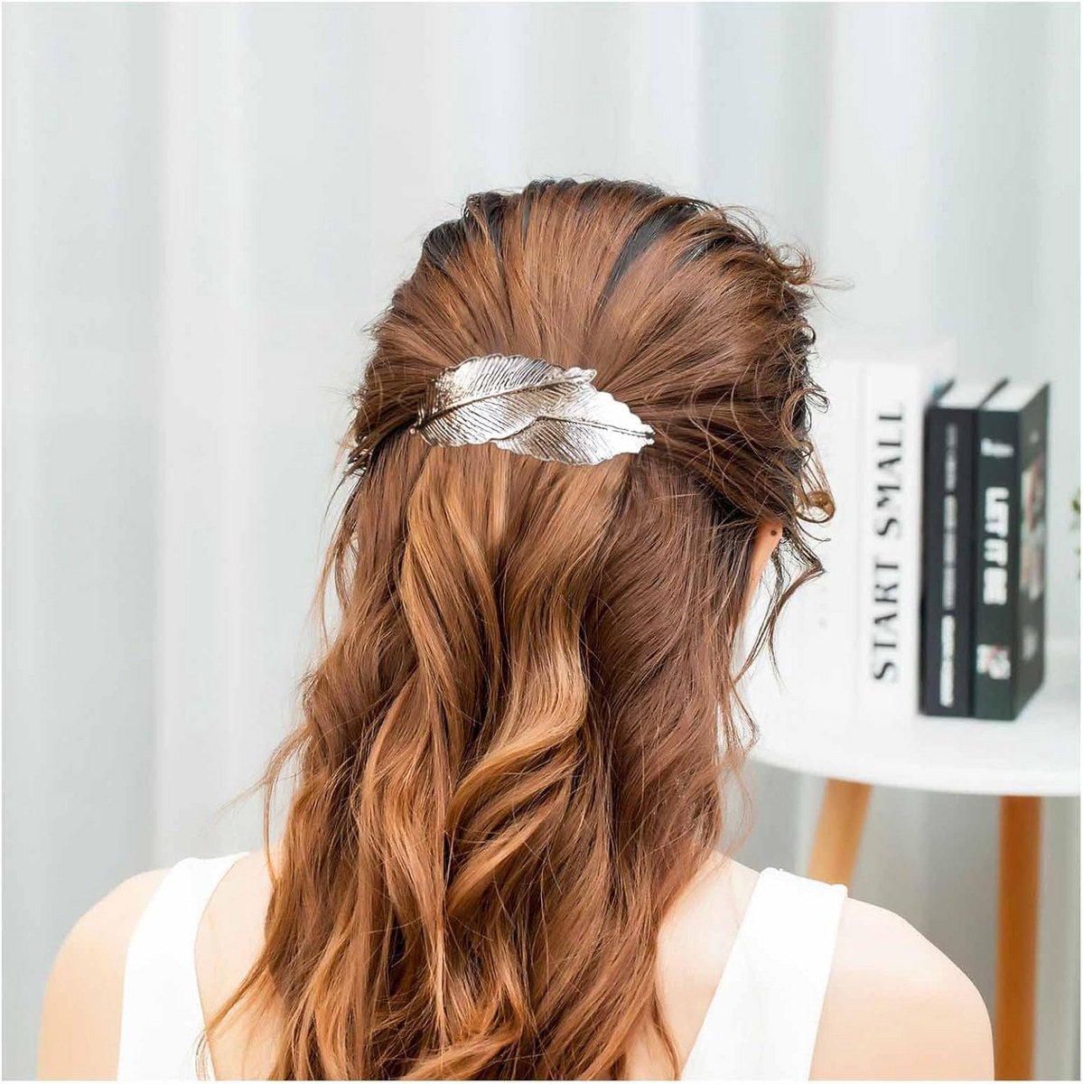 Gouden Blad Haarclip Bars - Minimalistische Metalen Haarspeld Accessoire