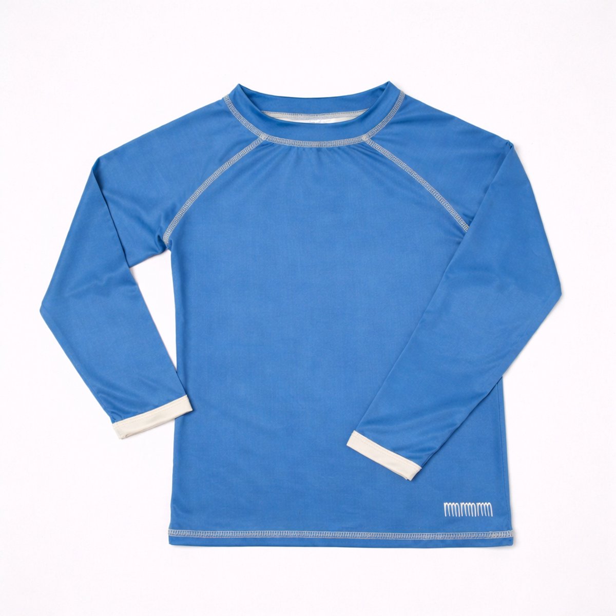 Ducksday - UV-Zwemshirt voor kinderen - UV-werend UPF50+ - Rashguard met Lange mouwen - unisex - Blauw effen - maat 8 jaar