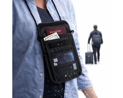RFID Luxe Nektasje – Reisportemonnee & Travel Wallet – Anti-Skimmen – Waterafstotend – Voor Paspoort & Pasjes – Dames & Heren – Zwart