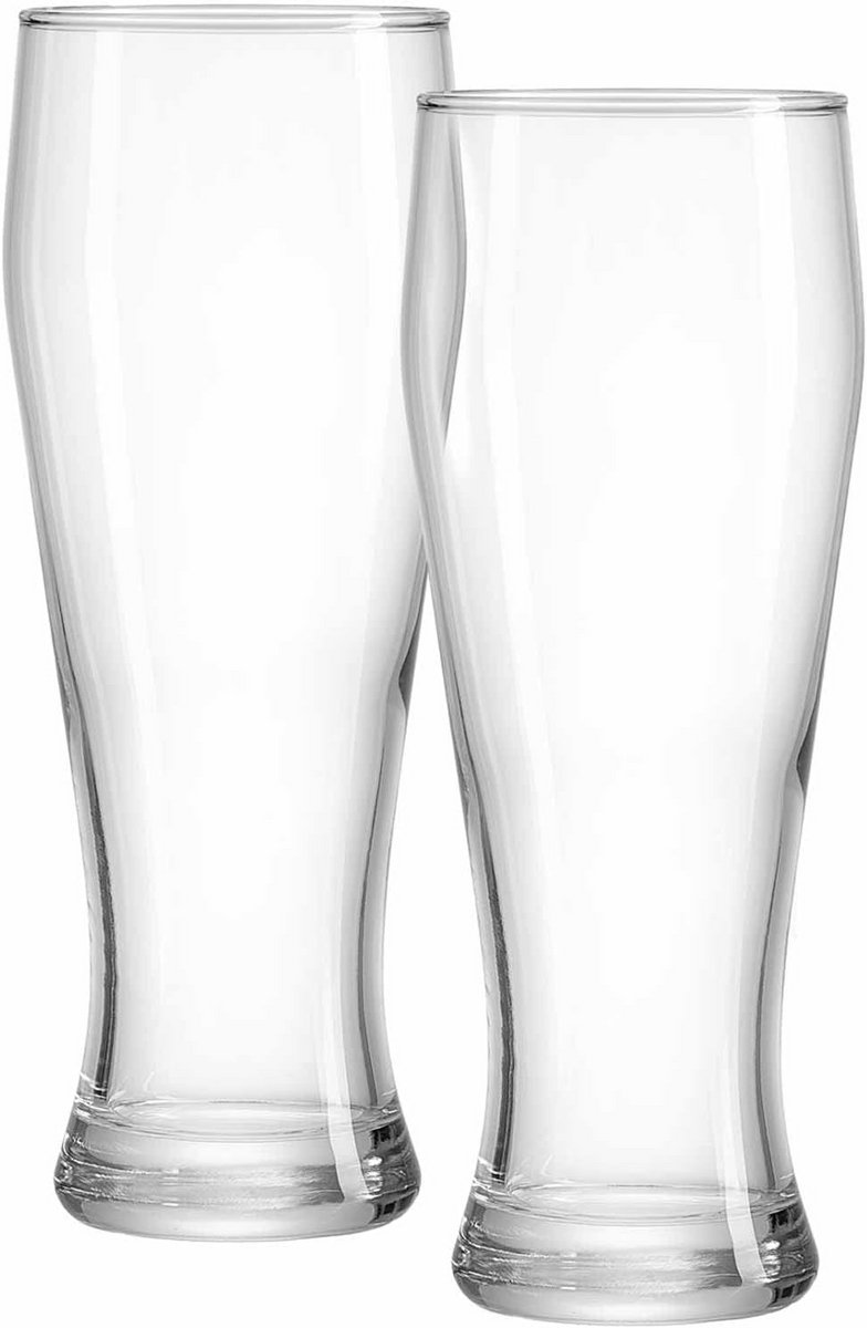 Set van 2 Weizenbierglazen 500 ml - Hoge Bierglazen voor Tarwebier en Limonades