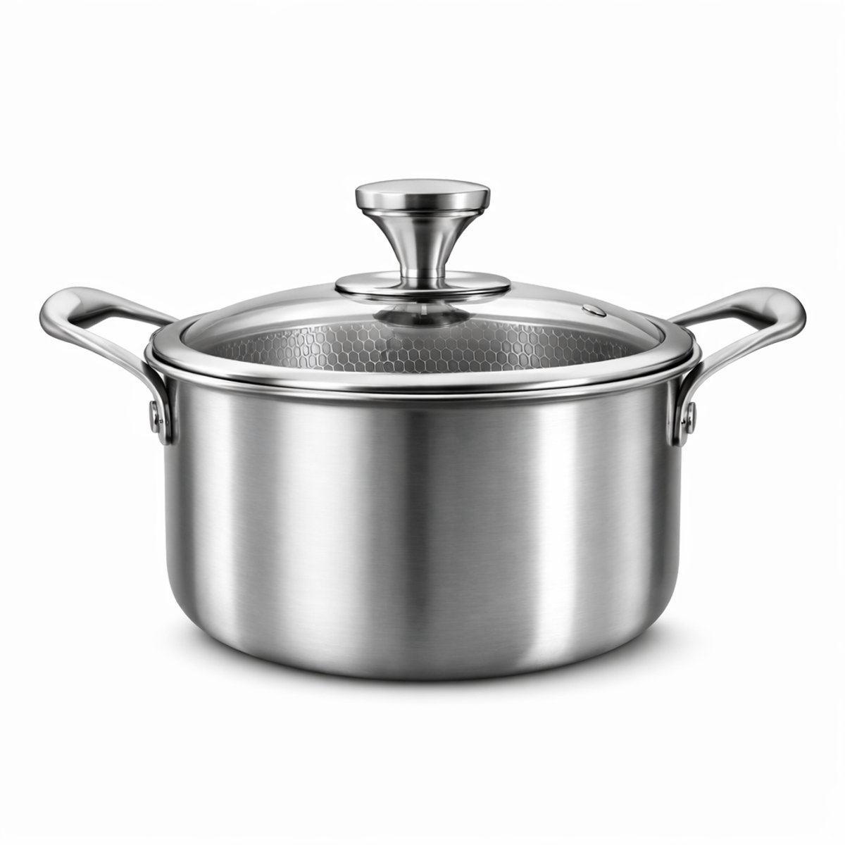 HomeEssence Soeppan 20 cm ±3,5 Liter - Tri-Ply 304 RVS - Inductie Geschikt - Vaatwasserbestendig - VRIJ van PFOA, PFAS, PTFE, PFOS, APEO, Lood & Cadmium
