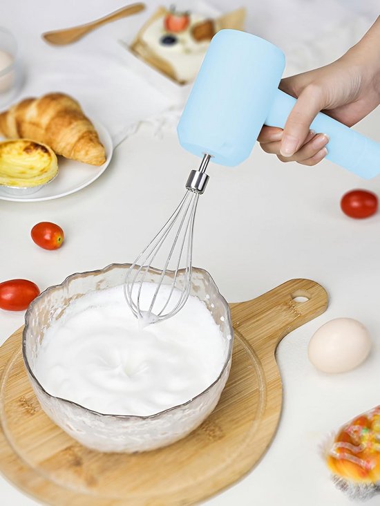 Draadloze Elektrische Handmixer met 3 Snelheden en Afneembare Gardes voor Bakken — afbeelding 4