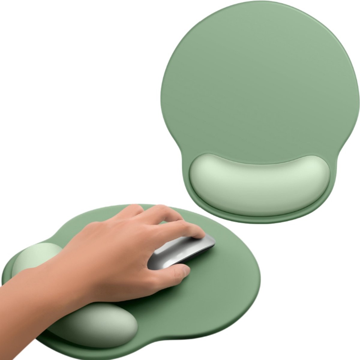 Polssteun muismat - polssteun van traagschuim en antislip - polssteun voor computer - polssteun voor laptop en kantoor - 22*250 cm - voor computer en laptop op kantoor - lichtgroen