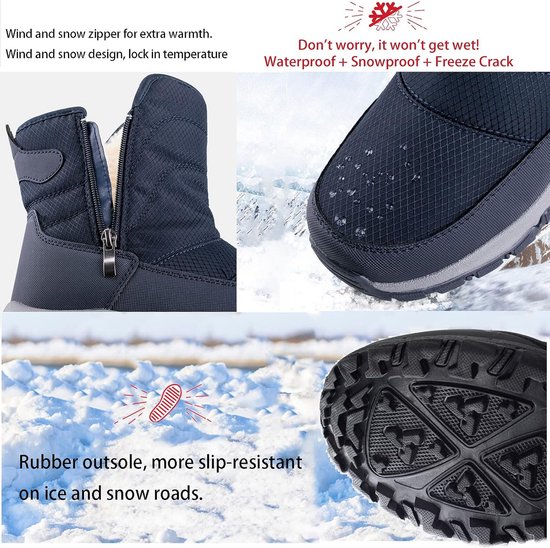 Waterdichte Wintersneeuwlaarzen Voor Heren, Warme Pluche Veterschoenen, Casual Hoge Antislip Enkellaarsjes Voor Het Leger Van 21,67 € | DHgate