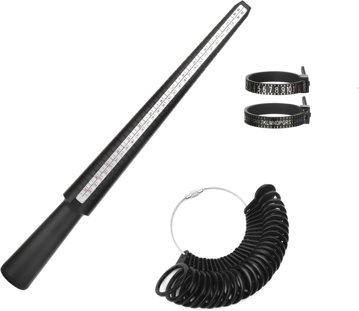 Set van 4 Universele Ringmaatmeters voor UK, EU en VS Maten