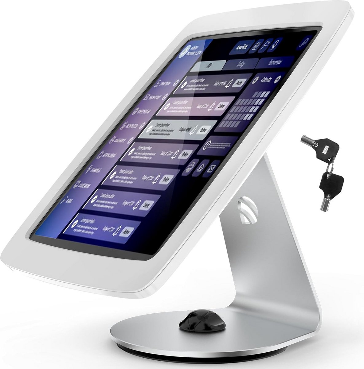 Zuil voor Tablet met Slotslot voor Bureau - Draaibaar en Universeel Geschikt