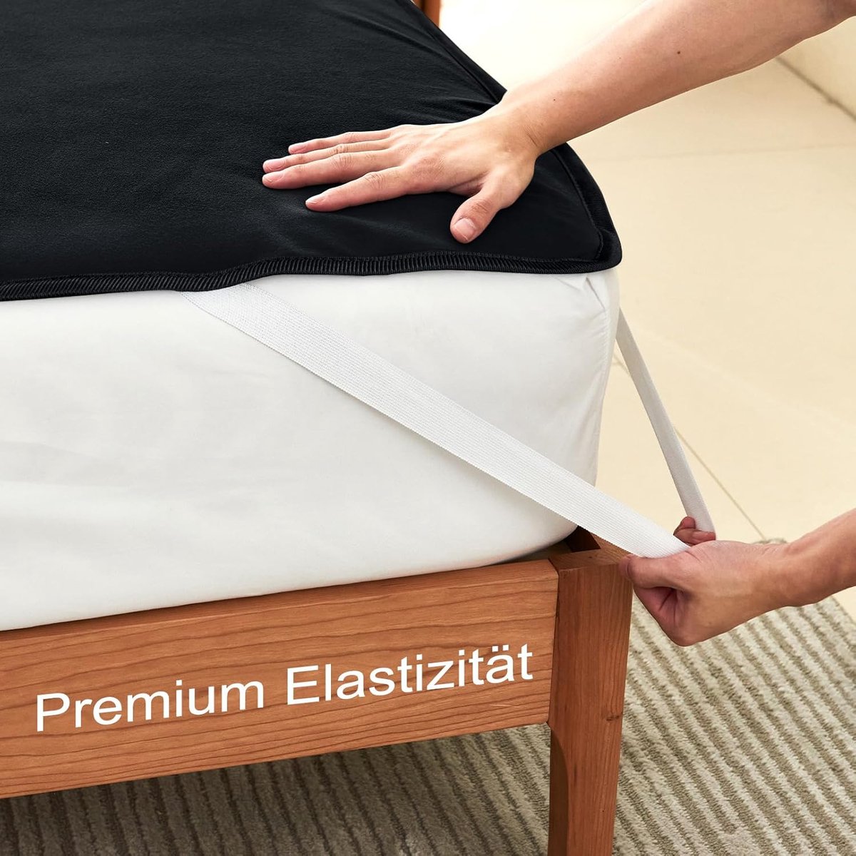 Matrasbeschermer 90x200 cm Waterdicht & Wasbaar – Pauwhome DryShield Comfort Incontinentie Onderlegger voor Kinderen & Volwassenen – Geruisloze Waterdichte Matrashoes – Grijs