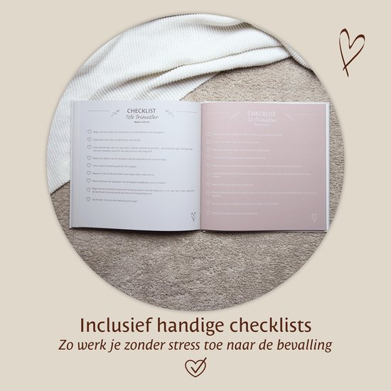 Amolivia 9 Maanden Zwangerschapsdagboek - Mijn 9 Maanden Dagboek - Negen maanden invulboek - Crème