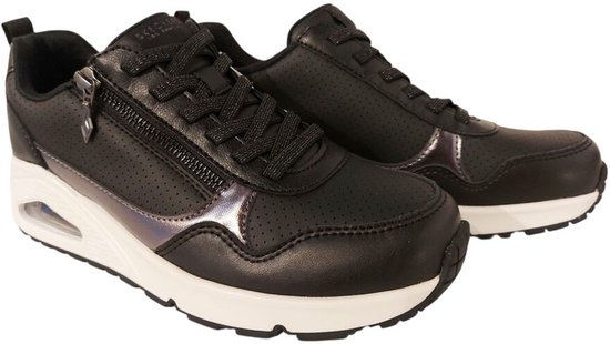 Skechers Sneaker 177873/ BLK Uno Metallic Sliders Zwart
