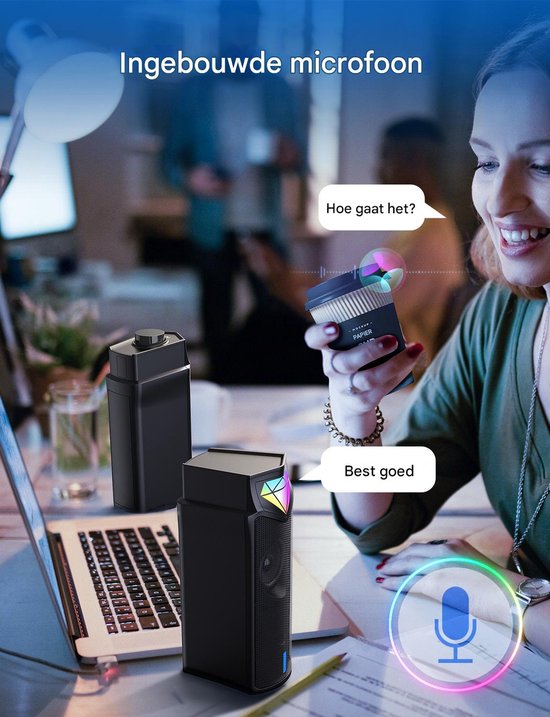 longziming -Soundbar - Bluetooth Luidspreker - 3D-Paneelvorm Met RGB-Verlichting En Afneembare Design - 1 - Voor Bureau/Thuisgebruik Zwart van Longziming — afbeelding 3