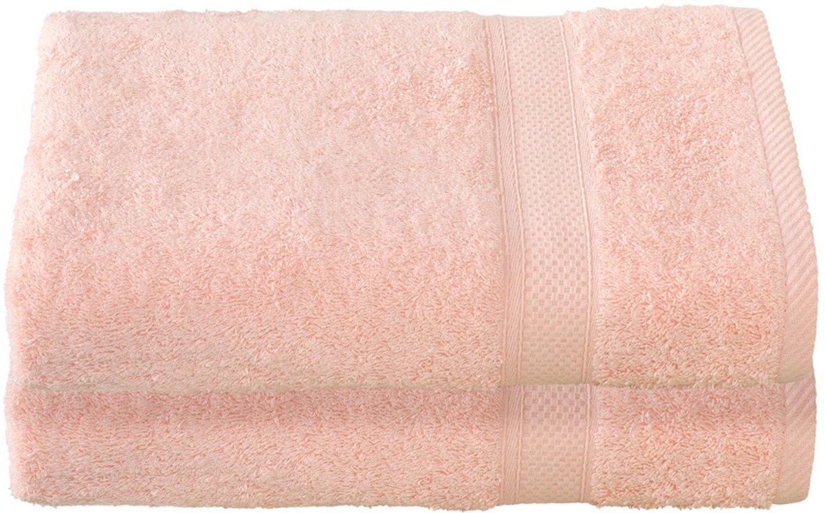 De Witte Lietaer Badhanddoek Stephanie Almond Blossom - Set 2 stuks - 70 x 140 cm - Roze - Katoen