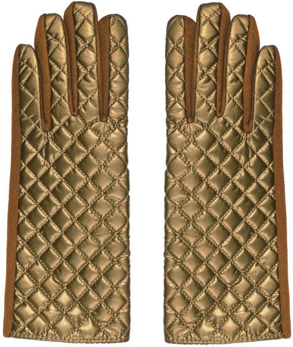 YWG - Handschoenen met gestikt patroon - Bruin - one size