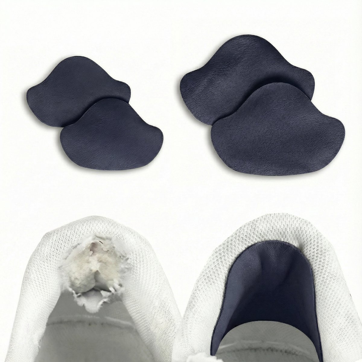 Hypedpair Hak Reparatie Schoen Vervanging - Donker Blauw - Set van 4 - Hielzooltje - Inlegzool - Hielzool - Hakbeschermers - Anti-Slijtage Na Hak - Voetverzorging
