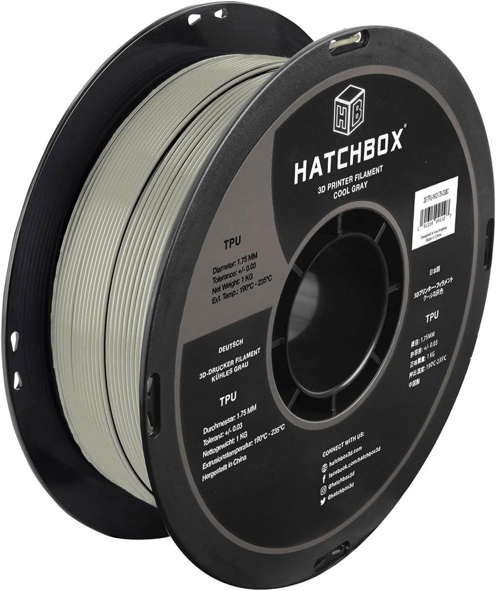 TPU 3D Printer Filament Grijs 1.75 mm - Flexibel en Sterk 1 kg