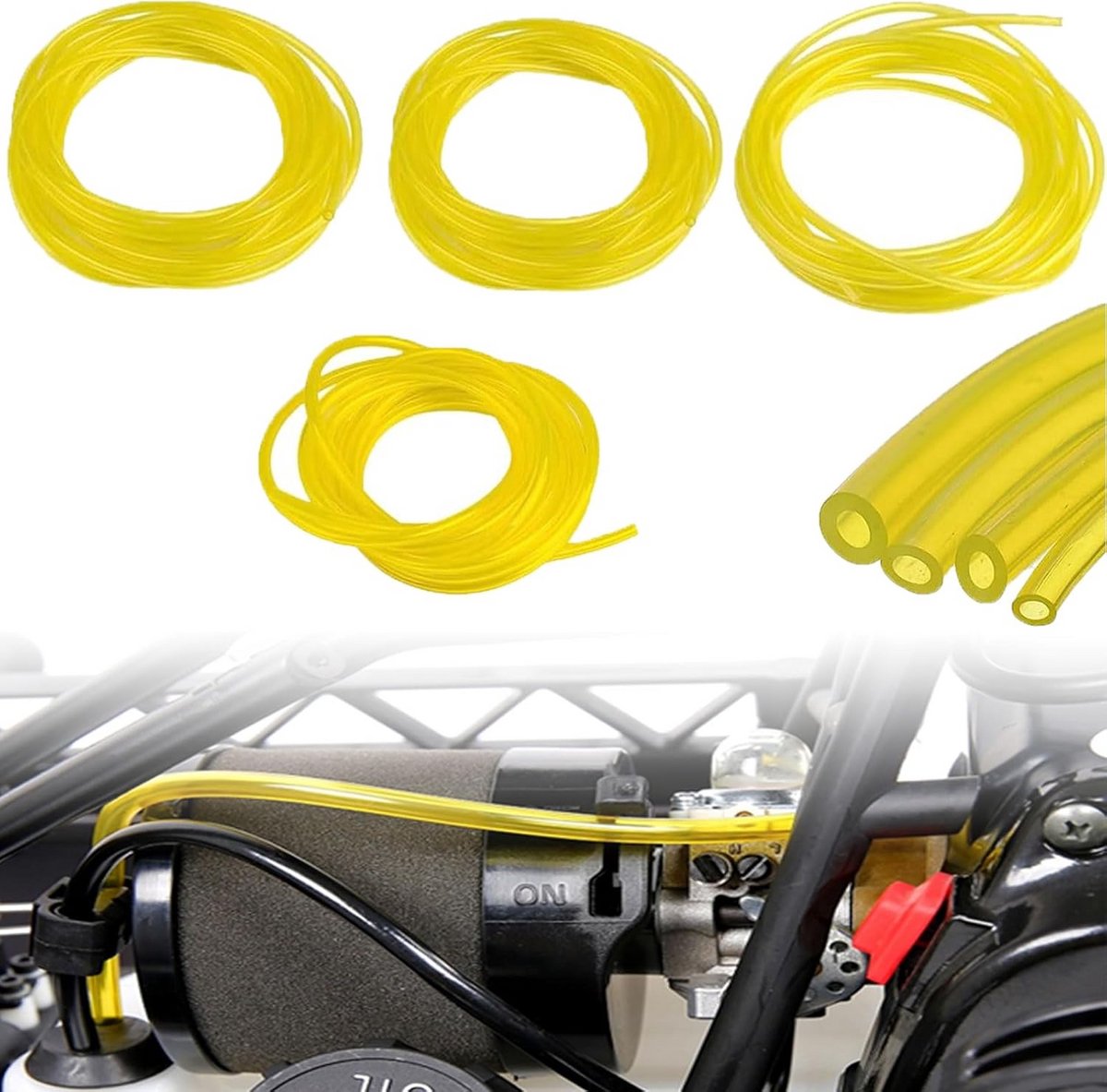 Universele Benzinefilter Set met 4 Maten Brandstofslang (1 Meter) voor Kleine Motoren