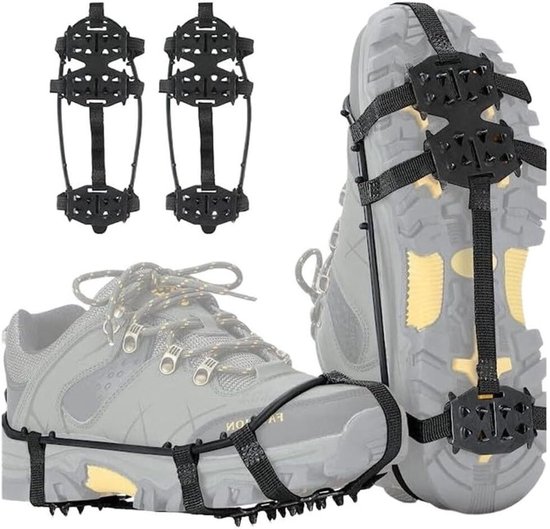 Anti Slip Sneeuwzolen - Grip Schoenspikes - Antislipzolen - 1 paar Schoenspikes - Maat L (40-45) - Met 24 Spikes - Sneeuwkettingen