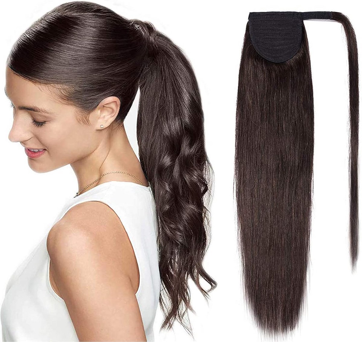Clip-In Paardenstaart Extensions van Echt Menselijk Haar voor Volheid en Lengte