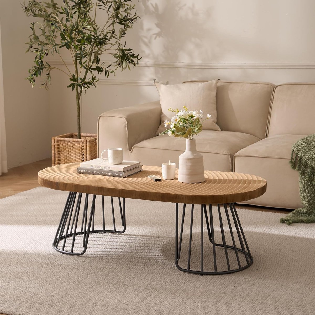 Salontafel Vierkant 75x75x45 cm met Opbergruimte – Eiken Decor MDF met RVS-look Voet – Moderne Design Couchtisch – Pauwhome