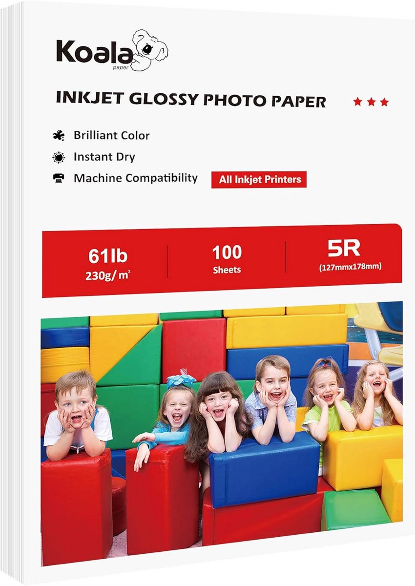 Hoogglans Fotopapier 5x7 Inch Inkjet Prints 100 Vellen 60 Lbs Zwaargewicht