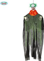 Hangende Horror Clown met Licht en Geluid 180 x 120 cm