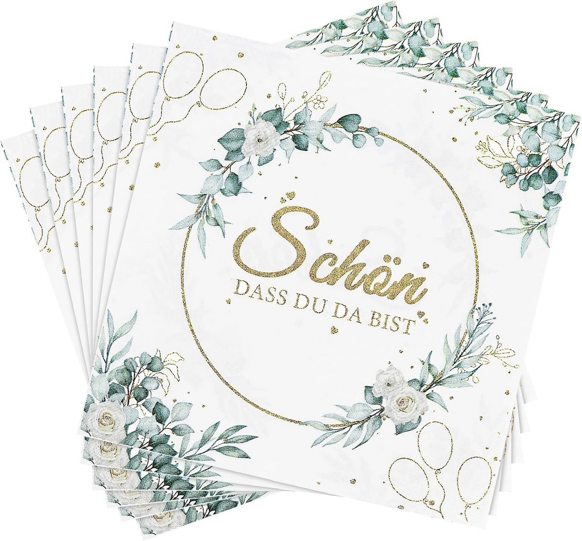 50 Luxe Papieren Servetten Saliegroen Eucalyptus Decoratie Voor Bruiloft en Feest
