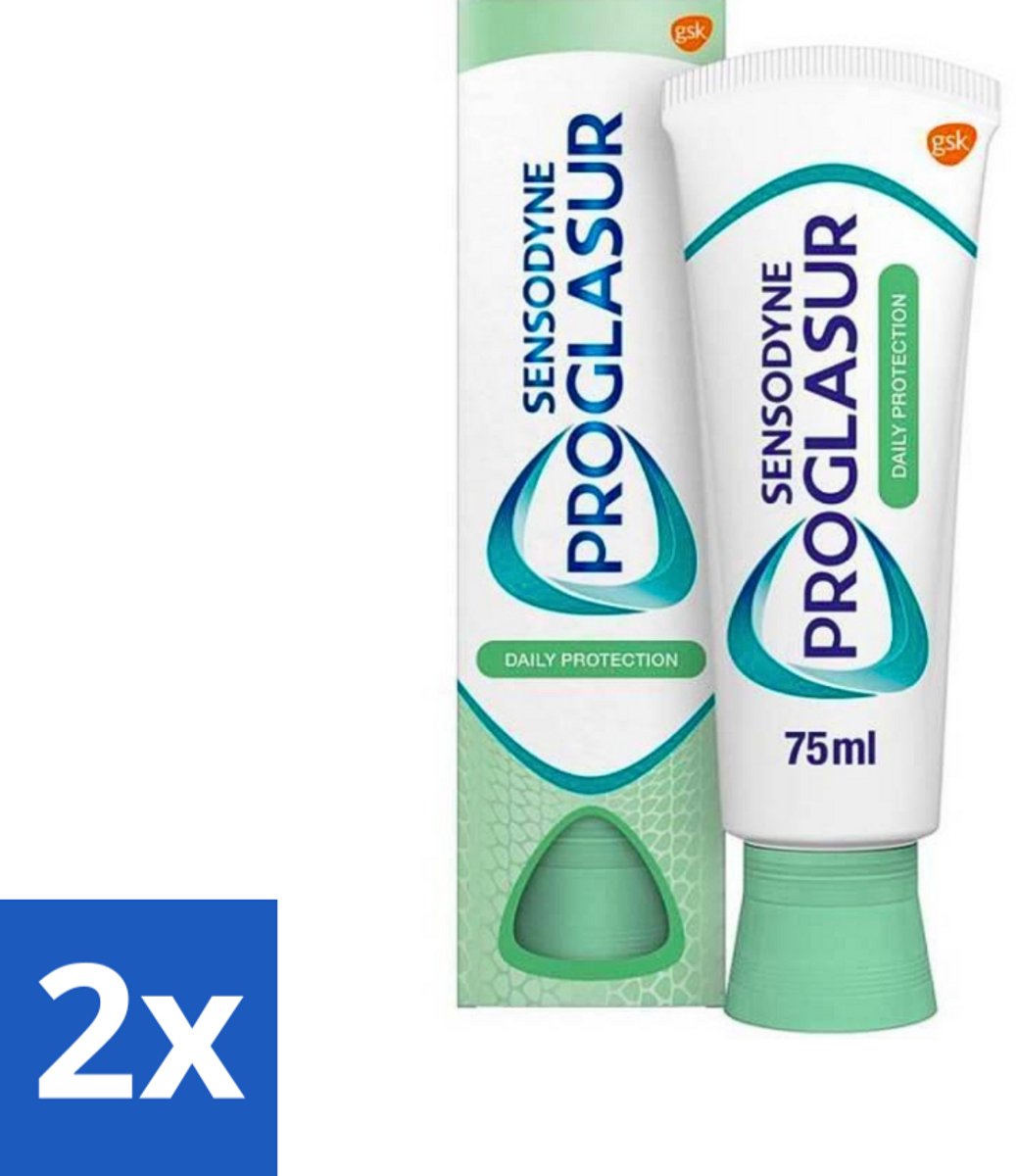 2 x Sensodyne - Tandpasta - Proglasur Daily Protection - Versterkt Glazuur - 75 ml - Tandpasta - Tandglazuur - Tanderosie - Zuurbescherming - Cariës