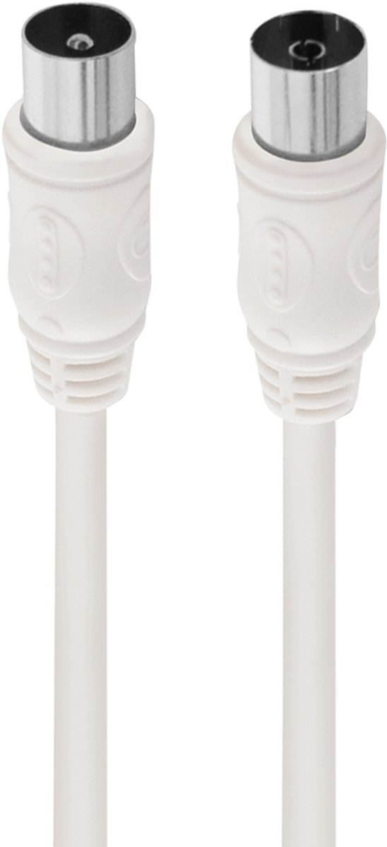 Force Case, Coaxiale TV Kabel 9.52mm Recht Male naar Vrouwelijke Afgeschermd 2m, Wit