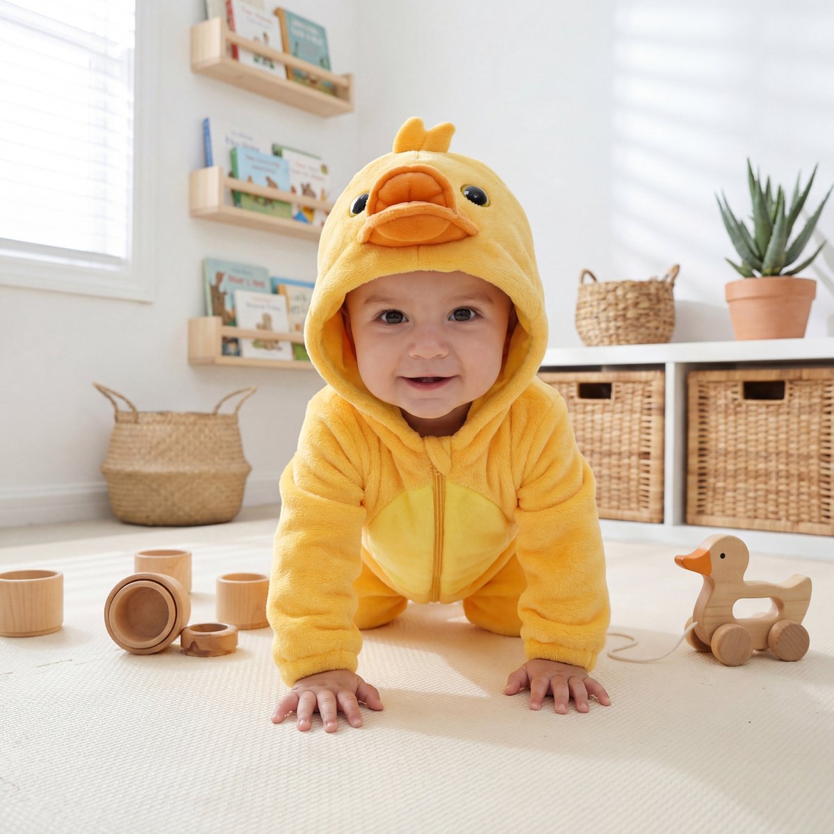 JAXY Baby Onesie - Carnavalskleding Kinderen - Verkleedkleren Jongen en Meisje - Verkleedkleding Kind - Romper - EU (label 120) - Duck — afbeelding 3