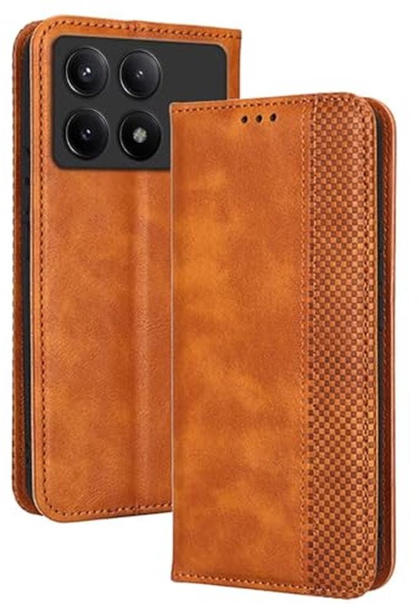 Klaphoesje voor Poco X6 Pro 5G - Bruin Leer (6,67 inch)