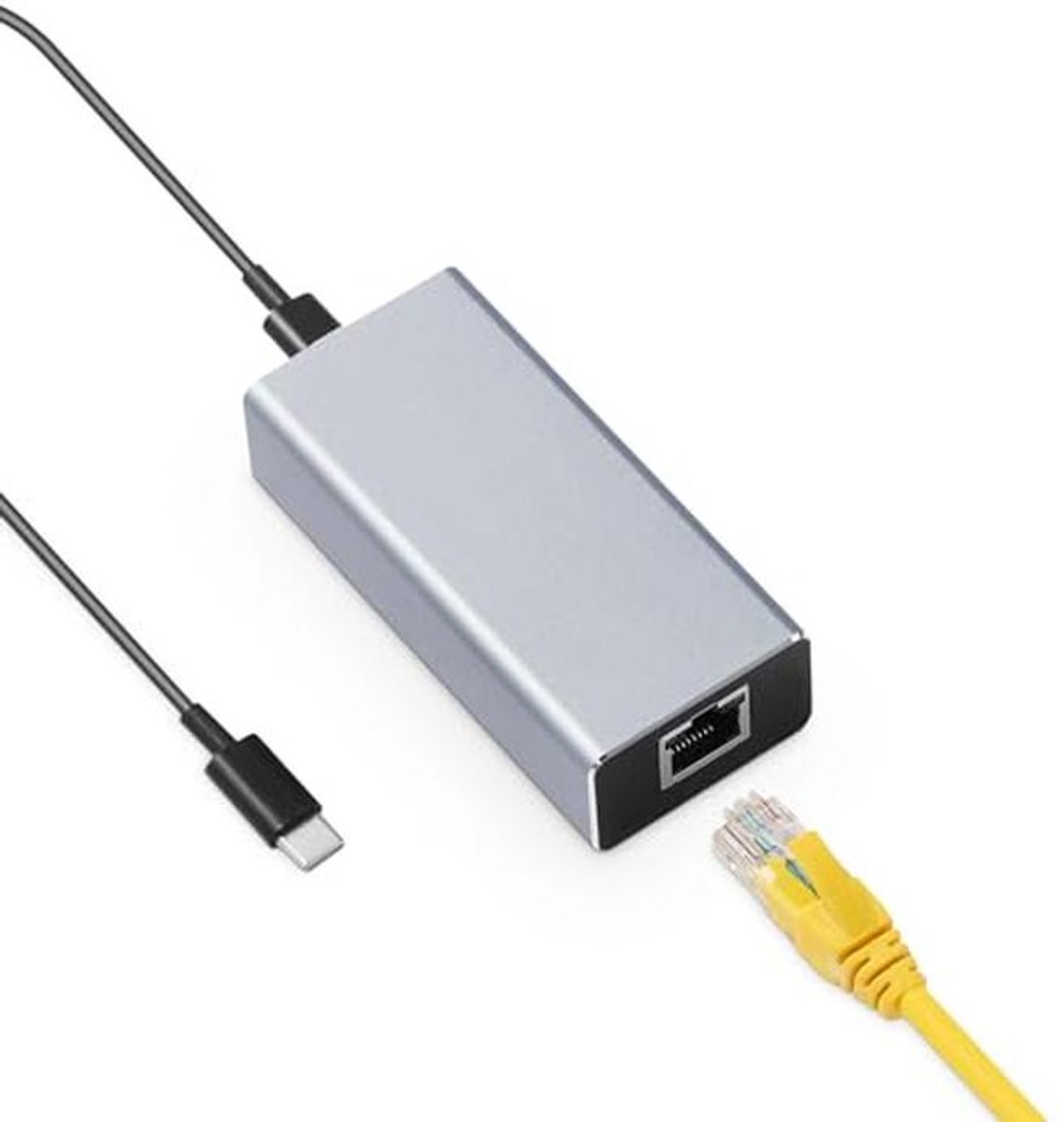 PoE netwerkadapter, Type-C Converter met Ethernet, USB C 5V/3A of 9V/2.22A auto-adaptief, 10/100Mbps voor smartphone en tablet