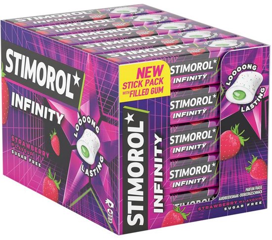 Stimorol Infinity Strawberry - Kauwgom - Suikervrij - 1x25stuks