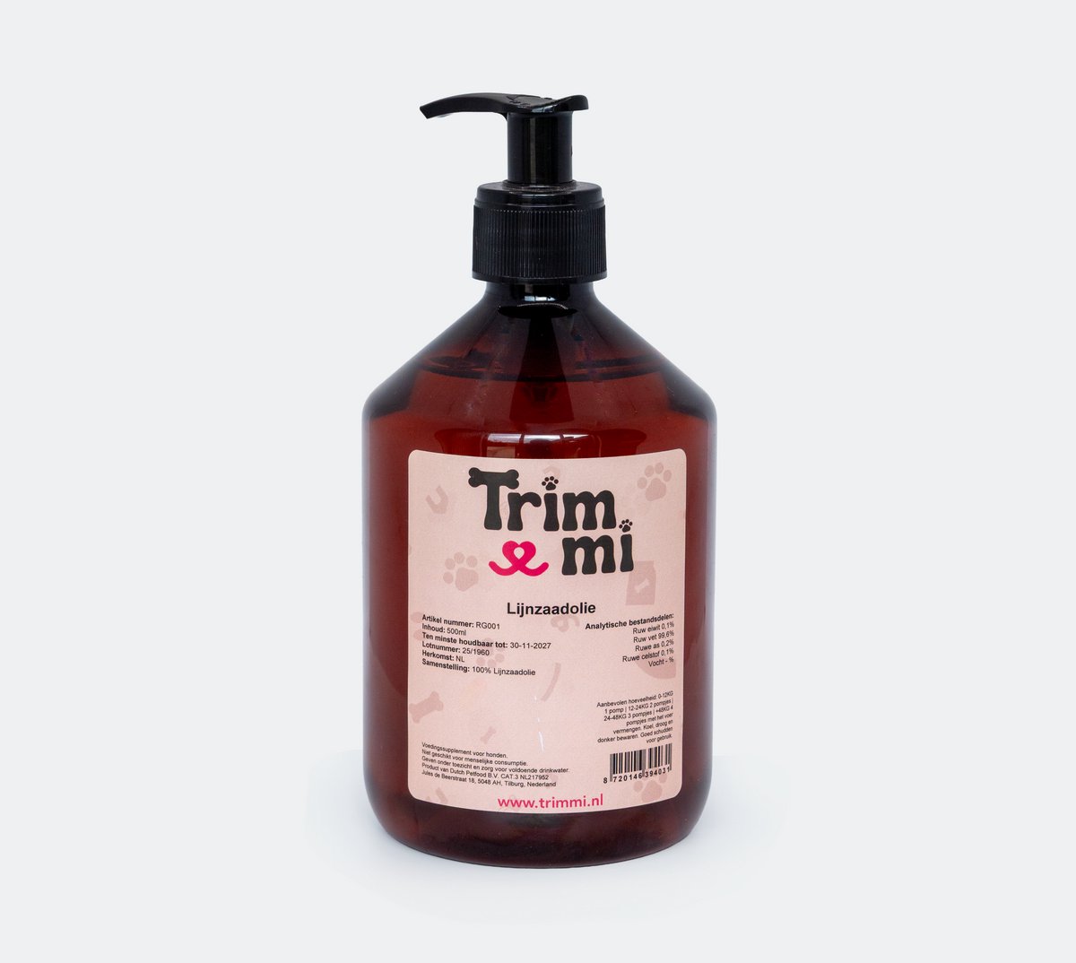 Trimmi Lijnzaadolie 500ML - Supplementen voor honden - Hondensnacks - Natuurlijke Hondensnacks - Hondenvoer & snacks - Honden snacks - Hondenspeelgoed - Hond snack