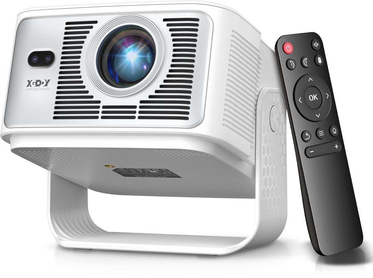 XGODY Gimbal 7 Smart Projector - 900 ANSI Lumen Full HD 1080P, Android 14.0, WiFi 6, Auto Focus, 10W Lautsprecher - Draadloze Beamer voor Binnen en Buiten