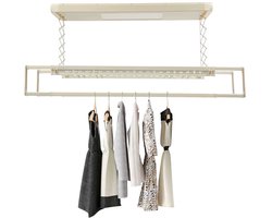 Ohana DT - Droogrek - Droogrek inklapbaar - Kledingrek - Led Licht plafond - 24 W - Met Afstandsbediening - Draag vermogen 35 kg - Plafondmontage -