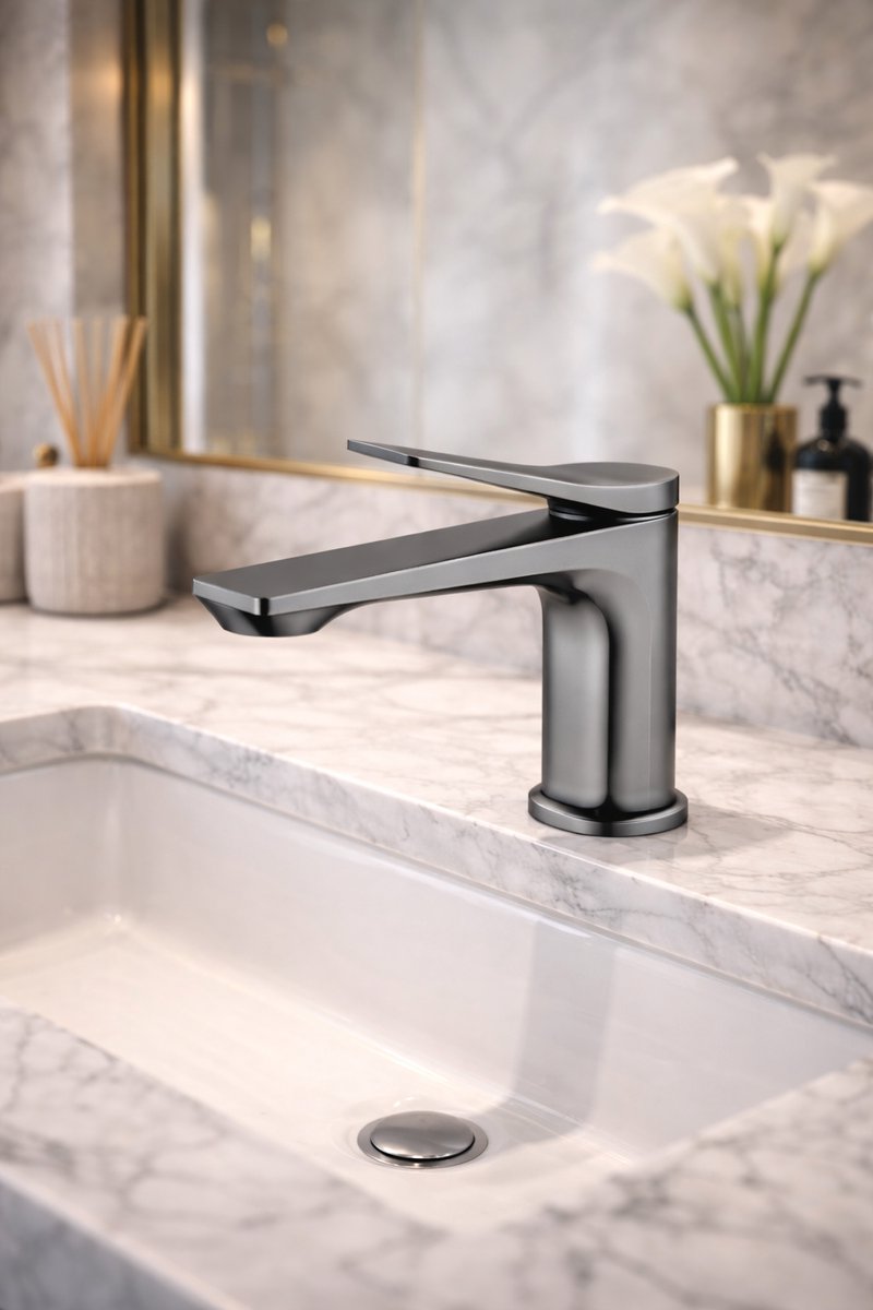 Kayvit Edge wastafelkraan gunmetal
