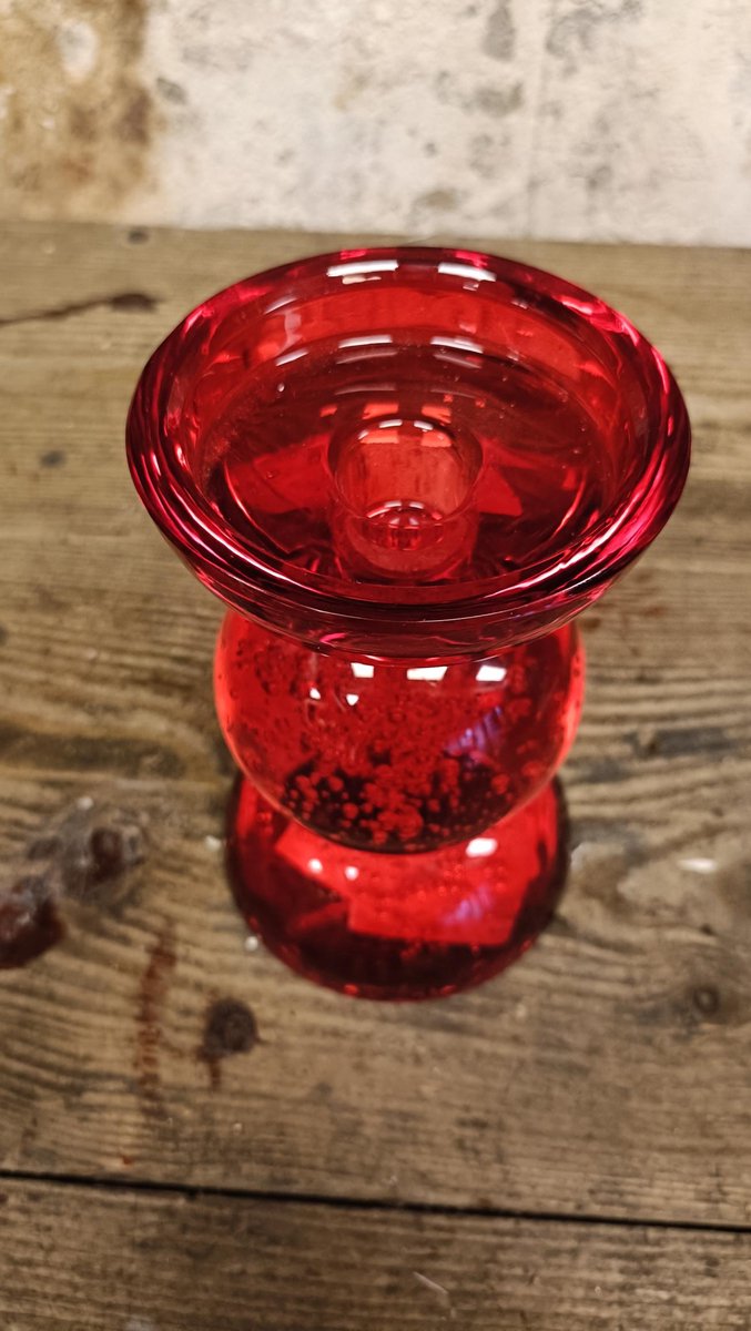 Kandelaar glas rood