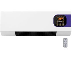 Sensova Keramische Wandverwarming 2000W - Wit- Elektrische Kachel met Afstandsbediening, LED-Display - 3 Ventilatorstanden, Timer en Thermostaat - Energiezuinige Wandkachel voor Badkamer, Slaapkamer en Woonkamer