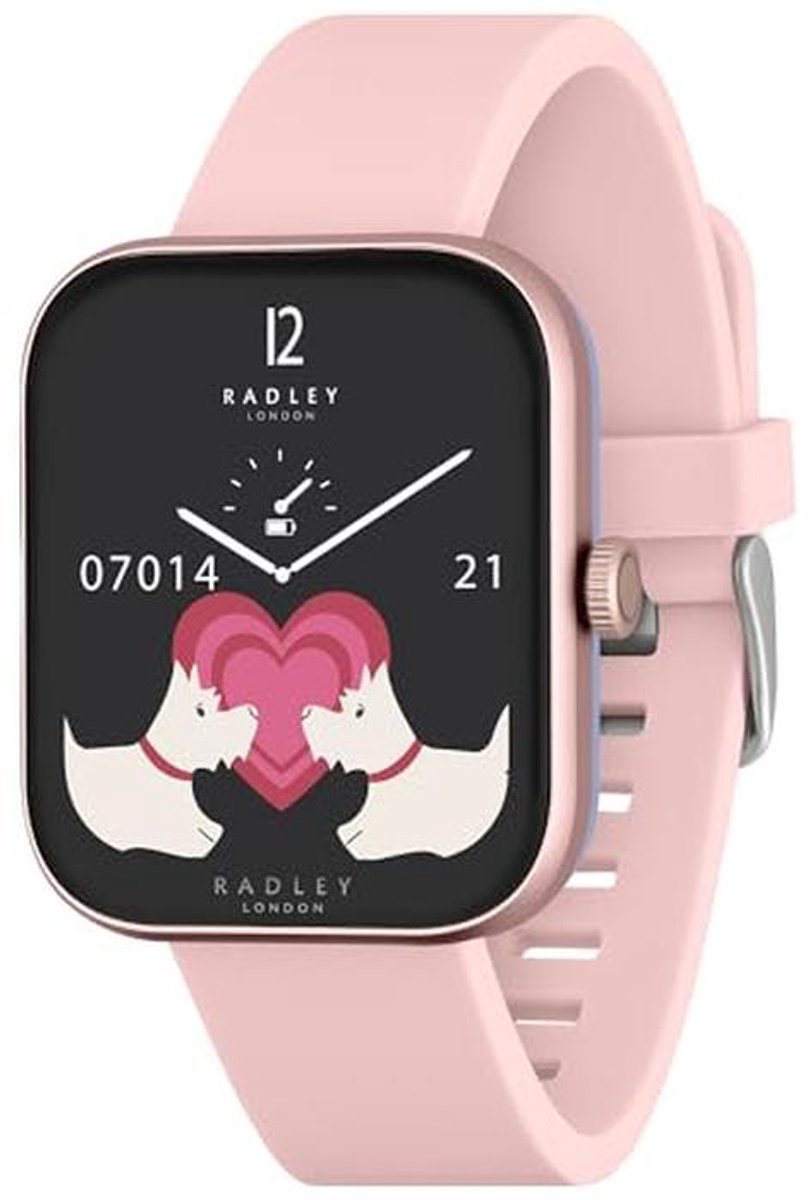 Smart Horloge voor Vrouwen met Bluetooth, Fitness Tracker en Slaap Monitoring - Roze Siliconen Band